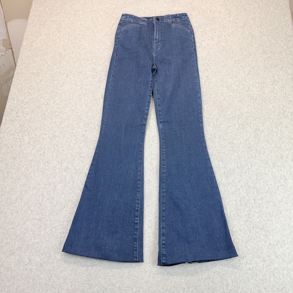 J. Brand Womens Darted High Rise Trouser Flare Jeans Blue Denim Outdoor Retro 24